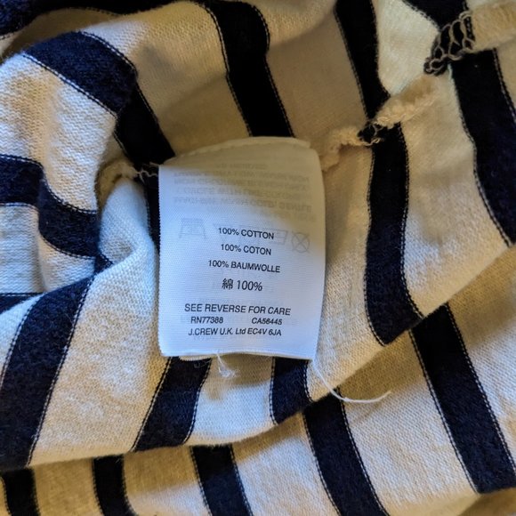 J. Crew Striped Long-Sleeve Cotton Tee - Size M - EUC - Picture 4 of 5